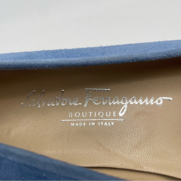 Salvatore Ferragamo Blue Suede Loafers, Size 6 - Picture 8 of 9